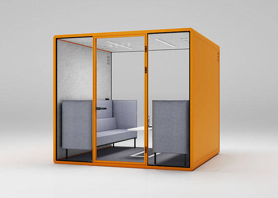 Hidden Frame soundproof Phone Booth Large Size Office Meeting Pods With Furniture