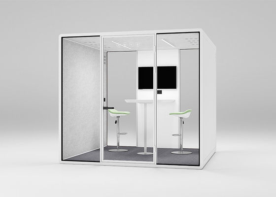 Hidden Frame soundproof Phone Booth Large Size Office Meeting Pods With Furniture