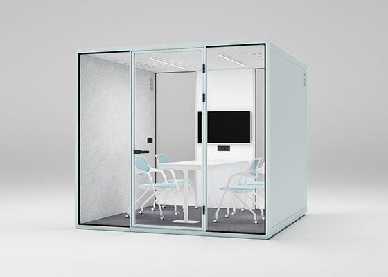 Quiet Office Meeting Pods Aluminum Frame With Solid Panel For Monitor