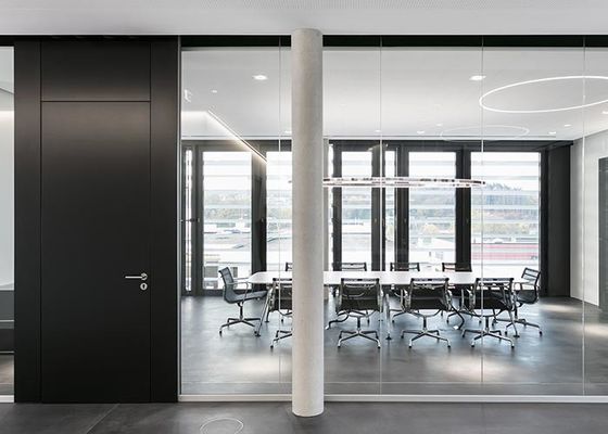 Customized Frameless Glass Partitioning Slim Frame Interior Glazed Partition Systems