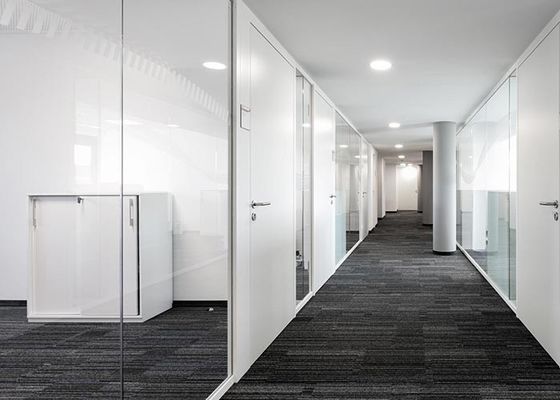 108 Series Frameless Glass Partition Wall Transparent Room Dividers With Double 12mm Glass