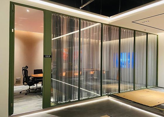 Labeling Package Glass Partition Wall Privacy Room With Blinds Customized Size Tempered Glass