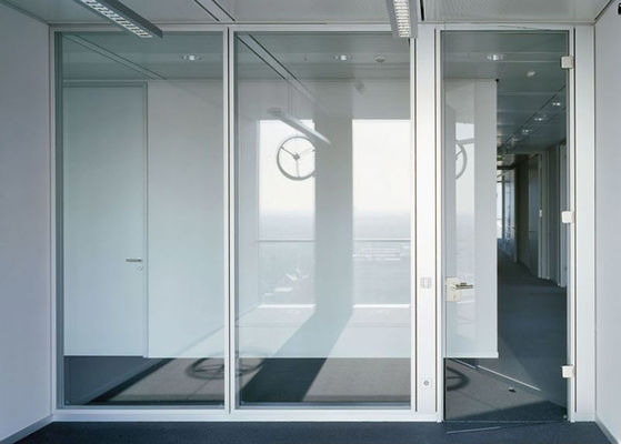 Meeting Room Glass / solid Partition Wall Framed Colorful Glazed Professional Manufacturers Glass Partition