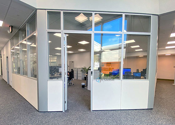 Hidden Frame 108mm Double Glass White Frame Clear Glass Frosted Glass Partition Wall Profile