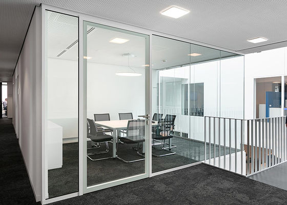 Indoor Partition Wall Double Glass Frameless Full View Soundproof 48db Easy Installation Fast Delivery
