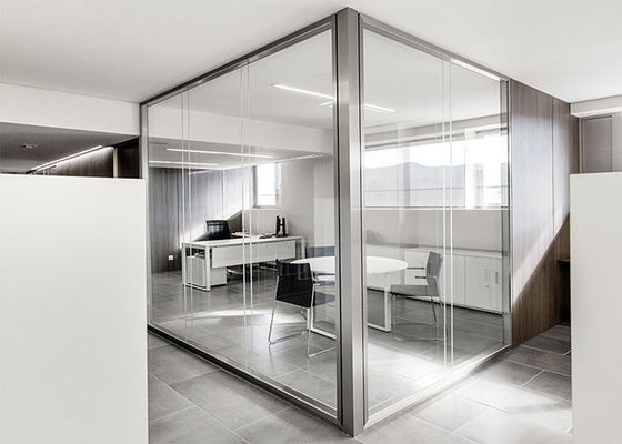 lastest style Frameless partition soundproof wall customized size glazed wall partition Aluminum frame