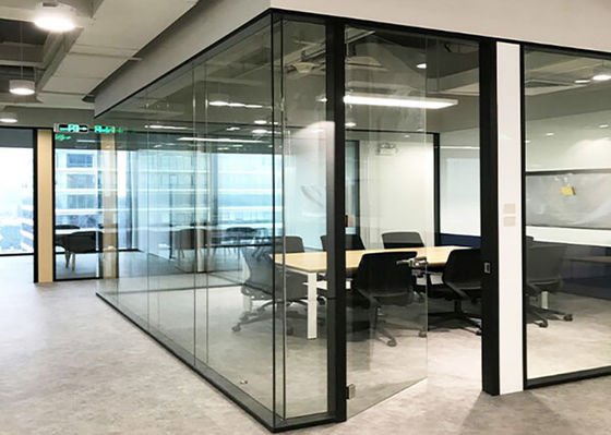 Pre-Fabricated Glass Wall Partition Single 10mm Thick Black Glazed For Interior Office From Glawall