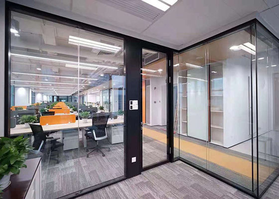 Modular Partitions Acoustic Reduce 45db Office Demountable Double Glass Partition Wall