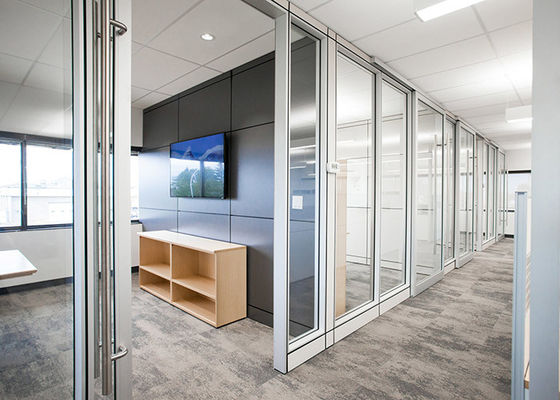Commercial Office Glass Partition Wall System 42db - 45db Sound insulation