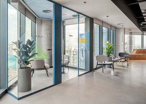 Sound Insulation Indoor Partition Wall Manufacturer Good Package Full Height Aluminum With Tempered Glass