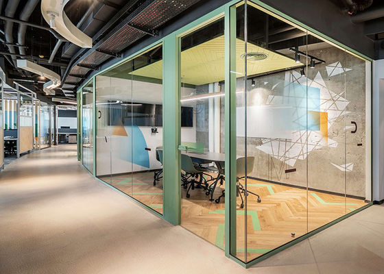 Sound Insulation Indoor Partition Wall Manufacturer Good Package Full Height Aluminum With Tempered Glass