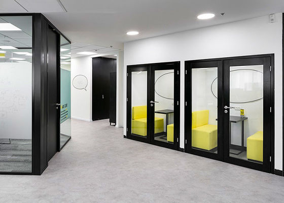 Fashionable Elegant Glass Partition Wall With Door Closer Easy Assemble Acoustic Room