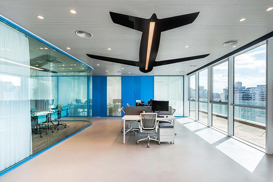 Interior Full Height Modular Partition Aluminum Frame Glass Wall Partition Room Divider