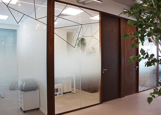 Office Building sound proof wall tempered glass partition customized size