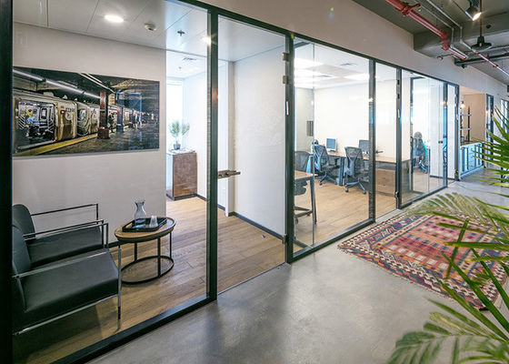 Safe 12mm double glass wall partition frameless full glass beautiful appearance