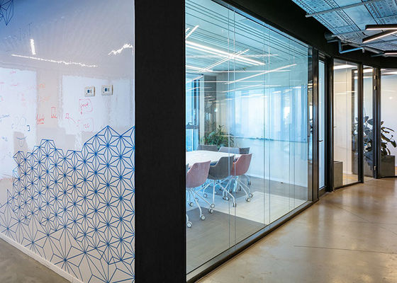 Stylish High-Quality Aluminum Framed Glass Partition Walls for Offices frosted glass dimming glass blinds for privacy