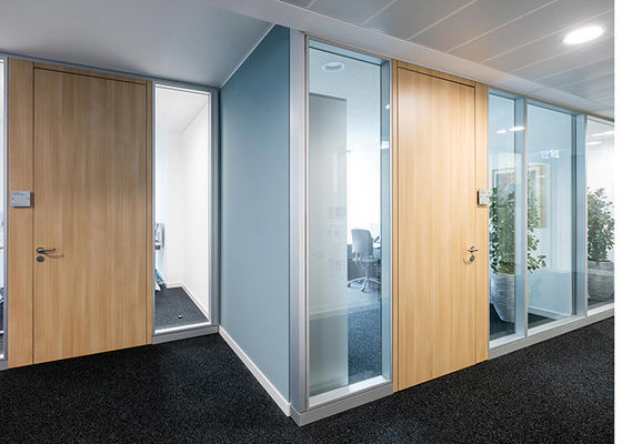 Hot selling acoustic full view frameless glass wall parition 108mm thickness Aluminum frame+glass double panel