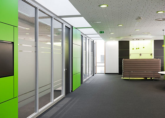 Glawall Isolated Space Glass Partition Wall Durable Strong Glass Aluminum Profile Furnish