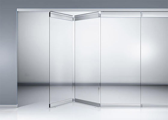 Balcony Sliding Folding Movable Glass Walls 46mm Frameless Glass Partition Systems