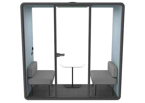 Aluminum Frame Acoustic Panel Steel SL Size Soundproof Office Booth For 2 Person Face To Face Meeting