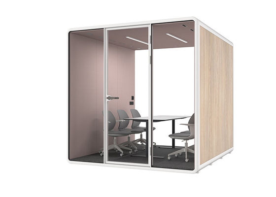 Portable Shock-absorbing Office Pods Support 6-8 Person For Large Meeting Room Silent Box Soundproof Cabin