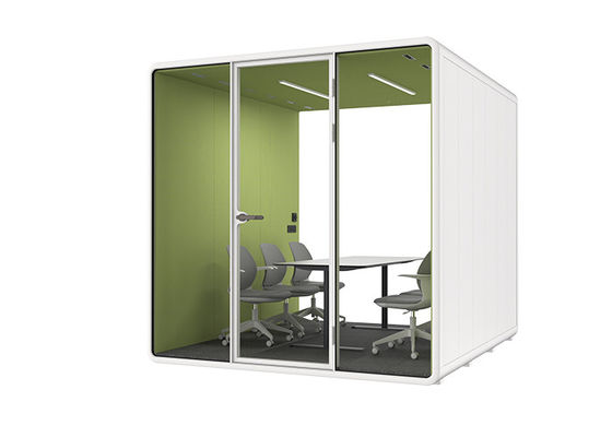 Acoustic Booth Soundproof Pods For 1-8 Person XL Size With Seating Table Dimmer Big Meeting Room