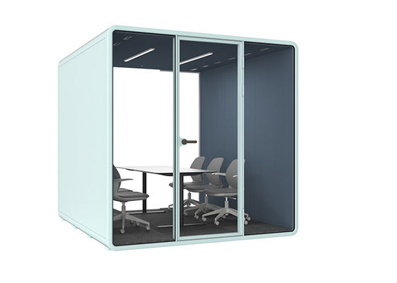 Acoustic Booth Soundproof Pods For 1-8 Person XL Size With Seating Table Dimmer Big Meeting Room