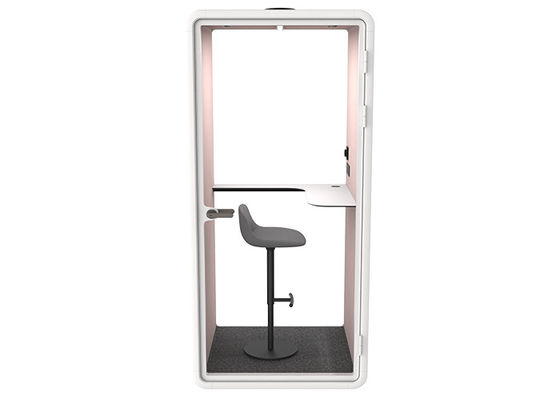 Soundproof Room Office Phone Booth Aluminum Frame With Steel Panel Ventilation System