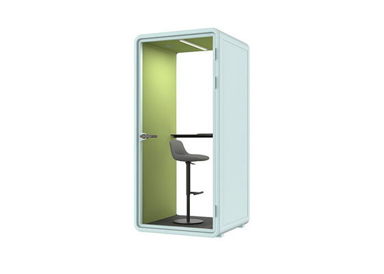 Office pods model S-1 person booth multiple interior colors available acoustic pods with steel panel tempered glass
