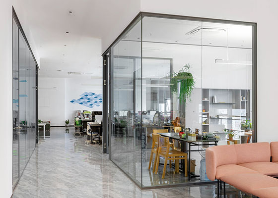 Affordable and Elegant 25mm/40mm/60mm Very narrow Office Glass Partition Walls suport customization 