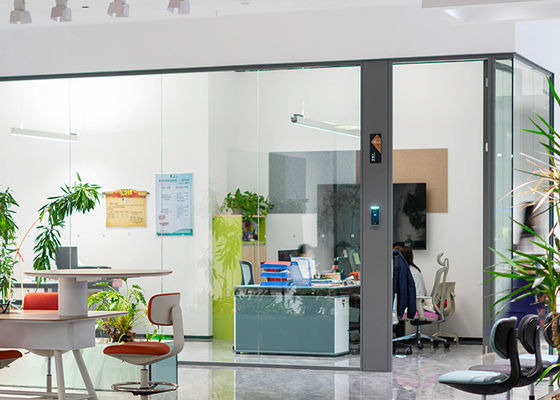 Modern customizable durable Office Glass Partition Walls 25mm style single frameless nice package with quality door
