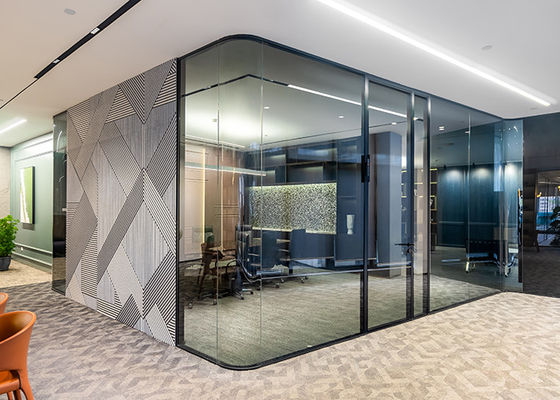 Premium Soundproof Design Frameless Double Glass Office Partition Walls