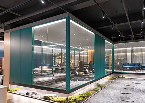 demountable aluminum tempered single glass partition wall office furniture partition
