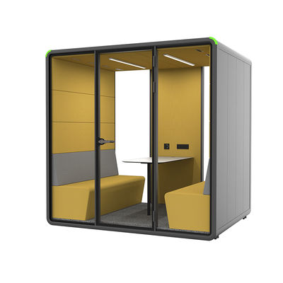 Silent Booth 6 People Private Conference Soft Design Pods Office Soundproof Conference Meeting Pods Removable Furniture
