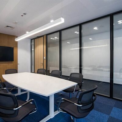 Acoustic Modular clear Tempered Glass Partition Wall for Office