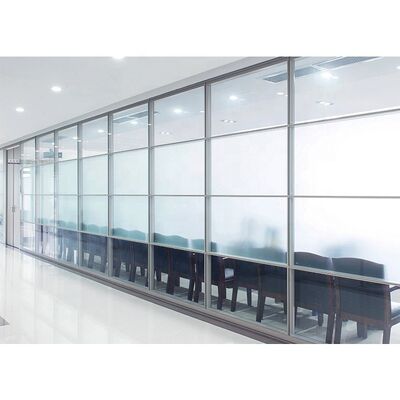 Office Aluminum Glass Partition Wall Framed Glass Office Partition with Shutter
