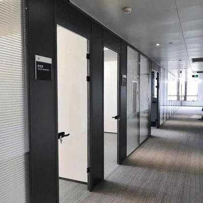 High-end Soundproof Aluminum Frame Office Partition Glass Wall Space Room Divider with Blinds