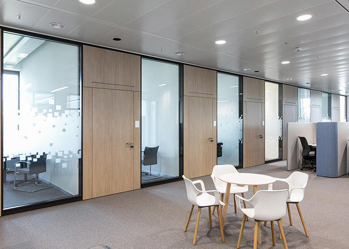 Double Glass Soundproof Glass Wall Partition Safety Tempered 108 Easy Assemble