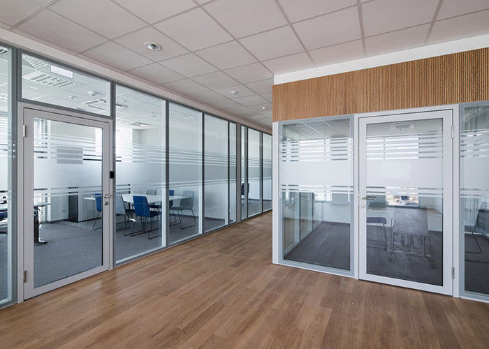 Hidden Frame 108mm Double Glass White Frame Clear Glass Frosted Glass Partition Wall Profile