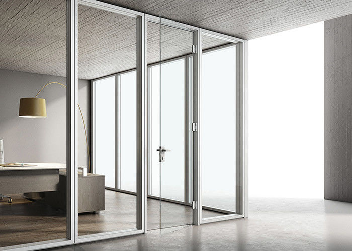 No Chemical Pollution Glazed Partition Wall Office Indoor Commercial Room Solid Wall With Frame