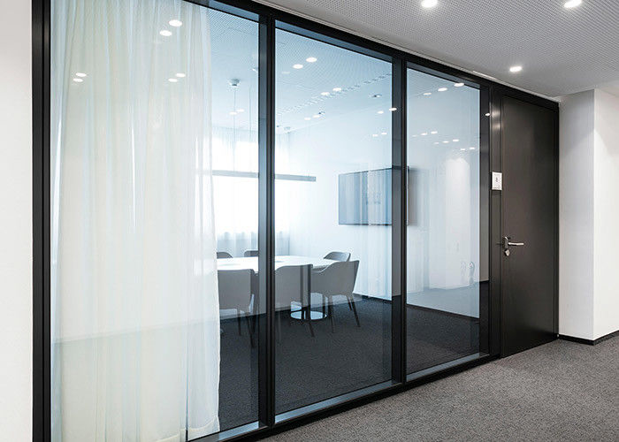new design Hidden frame glass partition with lock door closer