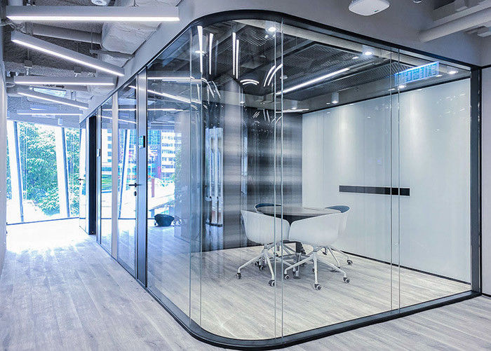Bent Glazed Partition Wall Beautiful Round Angle Arc/curved Glass Partition
