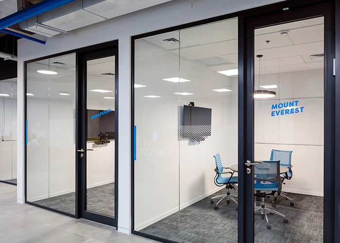 Interior Full Height Modular Partition Aluminum Frame Glass Wall Partition Room Divider