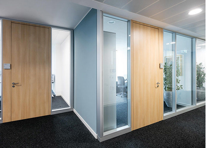Hot selling acoustic full view frameless glass wall parition 108mm thickness Aluminum frame+glass double panel