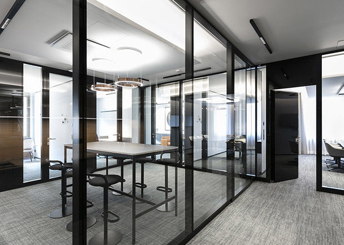 Maximize space utilization partition wall glass with frame customized size