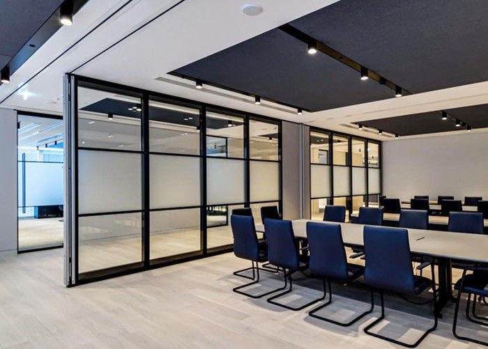 Operable Movable Glass Wall System Sliding Folding Aluminum Frame Glass Partition