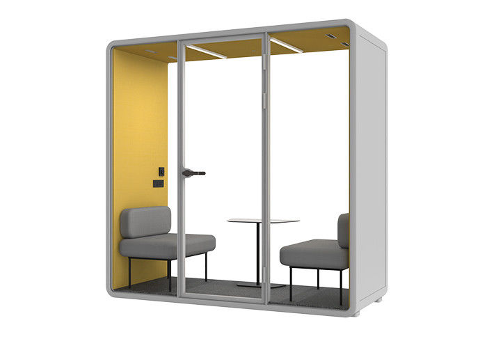 Distraction-free Environment Tempered Glass With Smart Dimmer Office Meeting Pods For 2 Person