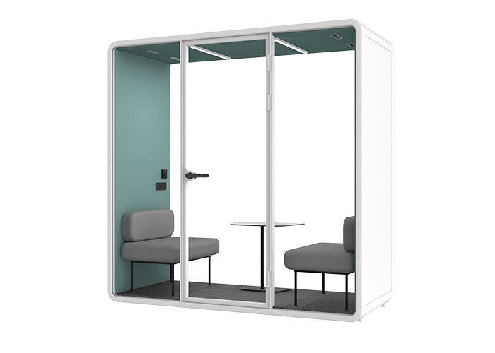 Soundproof Room SL Size For 2 Person Meeting With Table Aluminum Frame With Laminated Glazed