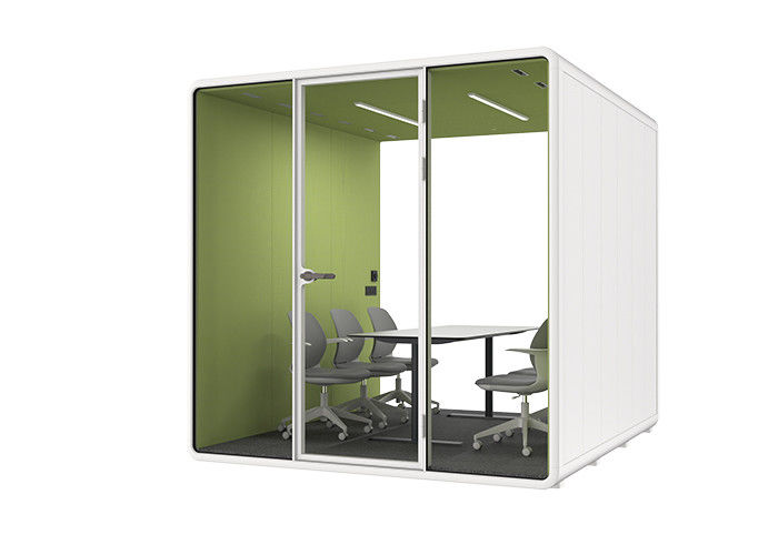 Acoustic Booth Soundproof Pods For 1-8 Person XL Size With Seating Table Dimmer Big Meeting Room