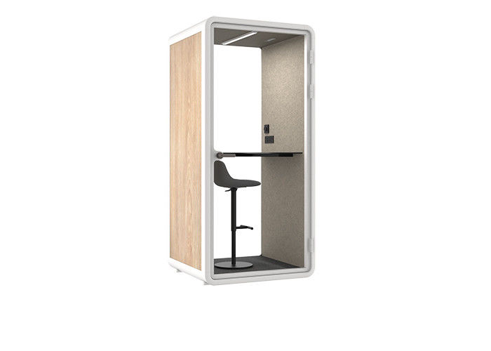 Soundproof Room Office Phone Booth Aluminum Frame With Steel Panel Ventilation System